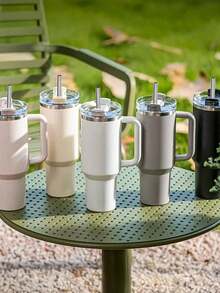 1/2/3/6 piezas Pajitas de metal de acero inoxidable reutilizables y extensibles con cepillo de limpieza, aptas para vasos de 30/40 onzas, alternativa a las pajitas de plástico - Multicolor - Ver 8