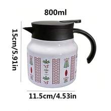 1pc 800ml Saudi Style Coffee/Tea Pot, Long Keeping Warm, Middle Eastern Style Palm Tree Print, Suitable For Home, Restaurant, Gift Giving, Saudi National Day - Multicolor - View 11