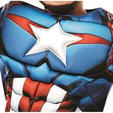 KIWI Deluxe Captain America Costume For Kids - Officially Licensed Character Costume - Authentic Superhero Costume - Deluxe Captain America Costume For Kids - Perfect For Parties And Carnival - Easy To Put On And Take Off, Comfortable And Lightweight Fabric - 彩色 - 查看 5