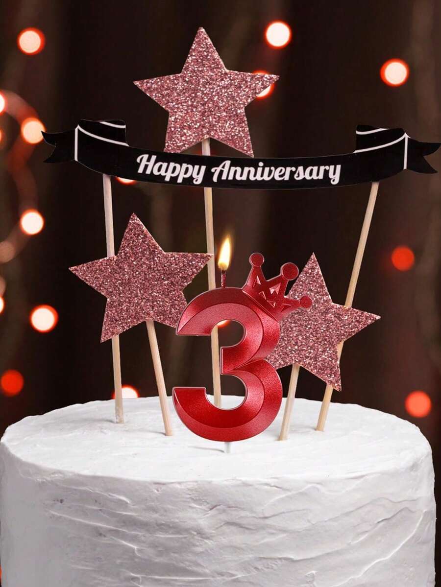 1件 0-9 紅色皇冠造型數字生日蠟燭,生日蛋糕裝飾,生日派對裝飾,3D皇冠設計數字蠟燭,適用於生日、週年紀念、性別揭曉派對、單身女派對、畢業典禮 - 紅色 - 查看 1