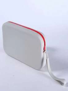 1pc Silicone Handbag, Large Capacity Waterproof Cosmetic Bag, Travel Essential; Beach Bag, Suitable For Travel, Vacation, With Hanging Strap, Storage Pouch, Document Holder, Carry-On Zipper Bag, Wristlet, Portable Waterproof Travel Toiletry Bag, Jewelry & Makeup Organizer Silicone Pouch, Cosmetic Zipper Bag, Earphone & Misc. Storage Bag, Portable Card & Wallet Waterproof Zipper Pouch,Pouch,Makeup Pouch,Travel Essential - Multicolor - View 13