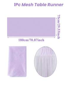 1pc Light Purple Mermaid Scales Sheer Baby Shower Tablecloth, Fantasy Purple Mermaid Scales Sheer Pattern Table Runner,1st Birthday Party Supplies, Gender Reveal Party ,Mermaid Birthday Party Table Decor - Purple - View 5