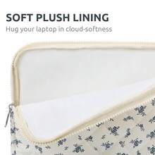 Puffy Laptop Sleeve 13-15.6 Inch Cute Quilted Laptop Protective Case Padded Floral Computer Sleeve For MacBook (A-Light Blue, 15 Inch) - A-淺藍色 - 查看 5