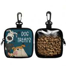 1-Pack Dog Print Dog Treat Bag Pet Training Set With Hook And Zipper - Pet Poop Bag, Puppy Pet Training Walking Bag - Style 3 - View 3