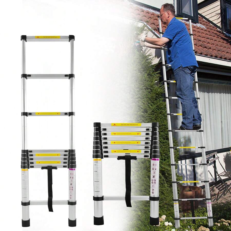 Aluminum Telescopic Ladder, Folding Ladder, Double Ladder, Sliding Ladder, Multi-Purpose Ladder, Ladder, Single Ladder, Aluminum Ladder - 2.6 M - View 1