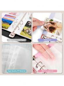 A5 Loose-Leaf Card Collection Album, PU Leather Loose-Leaf Binder Cover With Magnetic Clasp, For Organizing Trading Cards - Multicolor - View 5