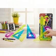 5 Piezas Juego De Geometria Flexible Grande Colores Compás Indra Conjunto Profesional de Dibujo Geométrico de 5 Piezas - Comienza tu viaje artístico con precisión - Multicolor - Ver 4