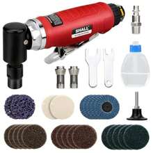 2026-Right Angle Die Grinder 90 Degree 1/4" And 1/8" Collets 24PCS Sanding Discs Air Connector Lubricant And Chuck Key Included For Grinding Polishing Deburring Engraving And Rust Removal - 紅色的 - 查看 8