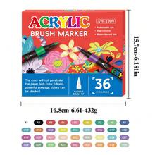 168 Colors Acrylic Paint Markers, Art Supplies, Free Ink System, Rich Colors, Clear Coloring Pages, Layerable, High Coverage, Soft & Flexible Tips, Suitable For Mysterious Coloring, Back To School Gifts, Canvas Shoes, T-Shirt Designs And Other Smooth Surface Decoration - Multicolor - View 11