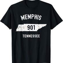 Camiseta deportiva vintage de Memphis, Tennessee TN 901 - Negro 2 - Ver 1