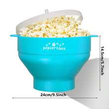 1pc HOTPOR Microwave Popcorn Popper Bowl, Silicone Material, Heat Resistant Popcorn Maker, Dishwasher, Multiple Colors Available, 3L Large Capacity, Suitable For Family Use - Multicolor - View 13