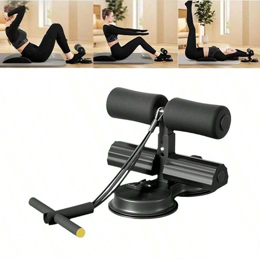 Abdominal Exercise Equipment, Multi-Functional Adjustable Sit Up Machine With 2 Suction Cups And Resistance Band, Muscles Full Body Training For Girl And Men - Black - View 1