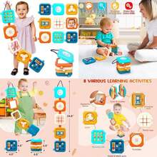 Busy Board For 1 Year Old Montessori Toys For 1 2 Boy Girl Toys Toddler Car Airplane Travel Activities Essentials 1-3 Busy Cube Stocking Learning Education Baby Toy 12-18 Months Birthday Gifts 1 2 3(Default) - Multicolor - View 1