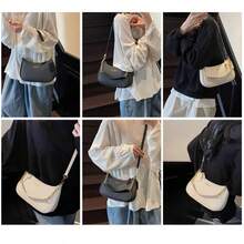 BBYUMIS&BAG Women's Black Woven Shoulder Bag - Featuring A Cute Cherry Charm, A Retro-Chic Handbag Perfect For Everyday Wear And Date Nights - 白色 - 查看 5