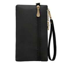 LJCZKA Leather Wristlet Wallet For Women Men Large Capacity Clutch Handbags Purses Long Cellphone Credit Card Holder Pocket Bag With Wrist Strap Keychain Black2 - 黑色2 - 查看 9