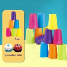The Colorful Multi-Color Stacking Cup Set Features A Fun And Practical Style, Smooth And Burr-Free Material, And A Combination Of Multi-Color Stacking Cup Shapes. The Details Are Adapted To The Quick Stacking Operation (Helping To Improve Thinking And Reaction). It Combines Children's Intelligence Development, Logical Thinking Training - Multicolor - View 13