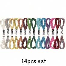 14/28 Skeins Metallic Embroidery Floss 12 PLY Embroidery Threads Cross Stitch Thread For Friendship Bracelets DIY Embroidery Thread Crafts - As Picture - View 13