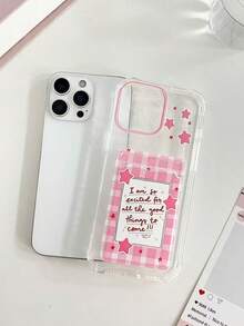 Plaid Star Painted Transparent Card Holder Soft Silicone Full Coverage Protective Phone Case Compatible With IPhone/ Galaxy / / - Multicolor - View 7