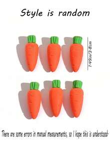 60个装复活节胡萝卜造型迷你橡皮擦，3D可拆卸胡萝卜设计，复活节派对礼物，课堂奖励 - 紅色 - 查看 2