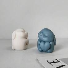 Hugging Rabbit Candle Mold DIY Handmade Soap Silicone Mold - White - View 5
