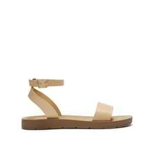 Women'S One Band Ankle Strap Buckle Flat Sandals - Màu be - Xem 5