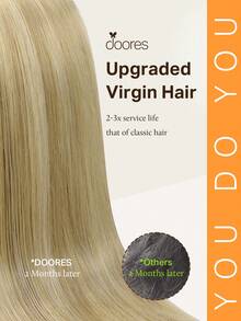 DOORES 50g 20pcs Tape-In Hair Extensions 100% Remy Human Hair Light Blonde With Golden Highlights Heat-Resistant Ironable Dyeable Seamless Tape Bonding Volume Boost - S16/613 - View 3