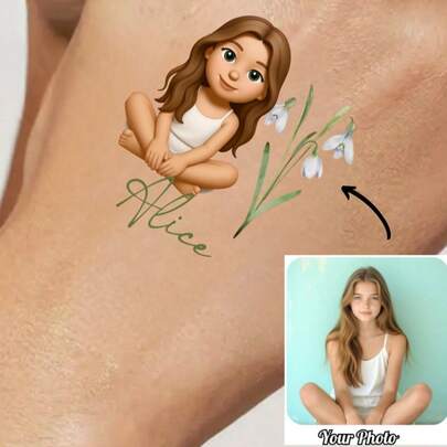 10/20/30/60pcs Custom 2D Temporary Tattoo Stickers, Personalized Photo Tattoo Stickers, Personalized 2D Cartoon Character Tattoo Stickers, Temporary Tattoos For Bachelorette Party, Birthday Face Tattoos Party Favors Gift Ideas - Personalized Face Tattoos Birthday Gift, Christmas Gift, Christmas Decor, Thanksgiving Gift, New Year Gift, Party Decor.