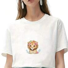 2片狮子图案热转印贴片，可熨烫可水洗，适用于T恤、牛仔裤、毛衣、手提包、枕头、靠垫等。 - L+S - 查看 5