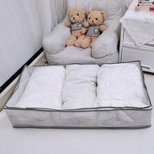 1 pieza Bolsa de almacenamiento plegable de gran capacidad debajo de la cama, bolsa organizadora de armario con cremallera, bolsa de almacenamiento de mantas con cubierta transparente, cremallera doble, asas dobles, a prueba de polvo y humedad, ideal para ropa de cama, juguetes, armario, habitación, temporada, almacenamiento de ropa, espacio de almacenamiento extra grande, organizador doméstico esencial, excelente para el Día de San Valentín, Pascua, almacenamiento de vacaciones - Multicolor1 - Ver 8