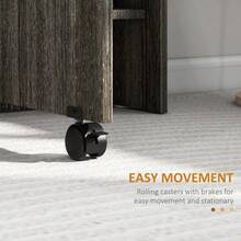 Folding Dining Table Drop Leaf Table With 2-Tier Shelves Rolling Casters For Small Spaces Kitchen Grey - Grey1 - View 5