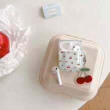 Cherry Design Protective Case Suitable Compatible With Apple Bluetooth Earphones, Anti-Scratch And Drop Protection Case Compatible With Apple Bluetooth Wave Earphone Case - Clear - View 4