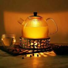 Stainless Steel Tea Pot, Tea Warmer, Desktop Warmer, Heating Pot, Candle Tea Pot, Outdoor Tea Maker, Thick And Durable Material, Even Heat Conduction, Easy To Carry, Suitable For Boiling Tea, Heating Coffee, Warming Milk,Teacher's Day, World Cup - Multicolor - View 6