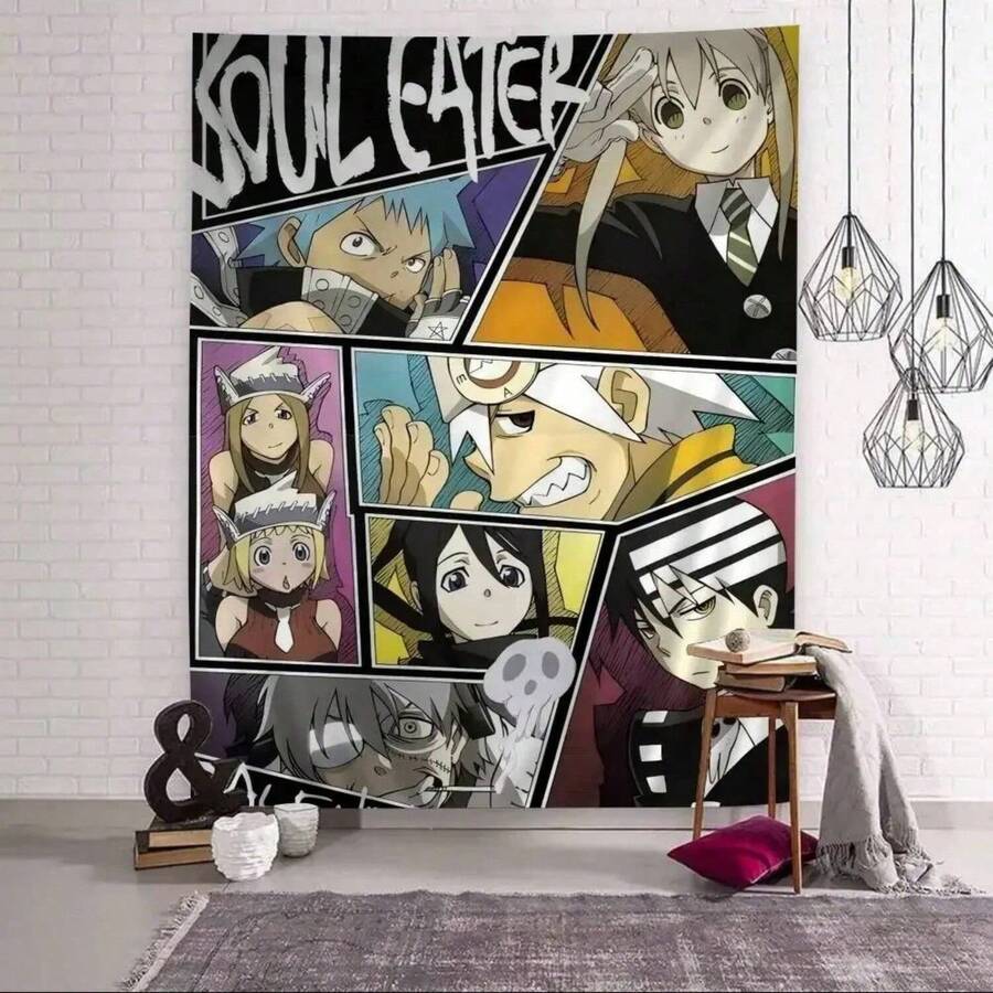 S-Soul E-Eater Anime  Wall Tapestry For Living Room Home Dorm Decor Wall Art Decor - 1PC - 查看 1