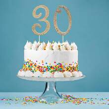 Large 0-9 Gold Rhinestone Number Cake Topper, Birthday Cake Decoration, Anniversary Cake Decor For 10th, 16th, 18th, 21st, 30th, 40th, 50th, 60th, 70th, 80th, 90th Birthday - Multicolor - View 4