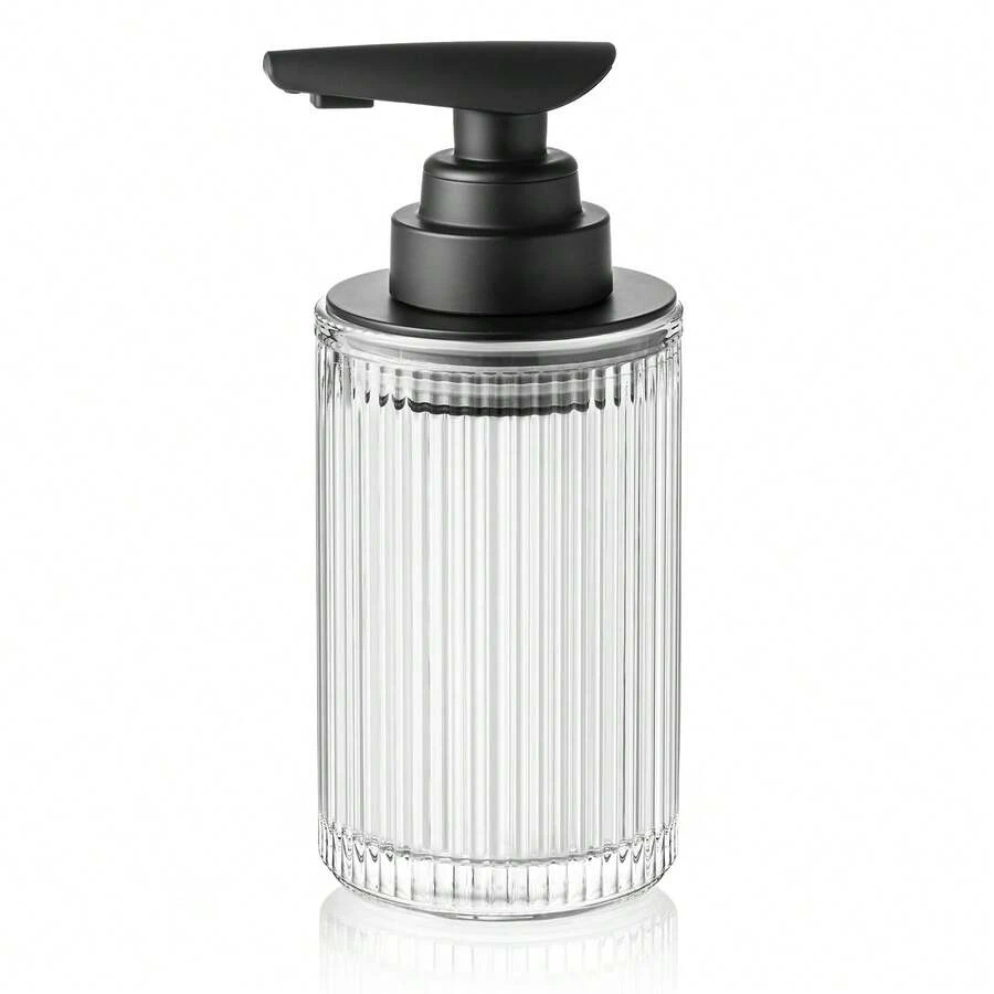 12oz Non-Contact Automatic Glass Soap Dispenser, Type-C Rechargeable, Matte Black Pump Head, Suitable For Kitchen And Bathroom - one-size - View 1