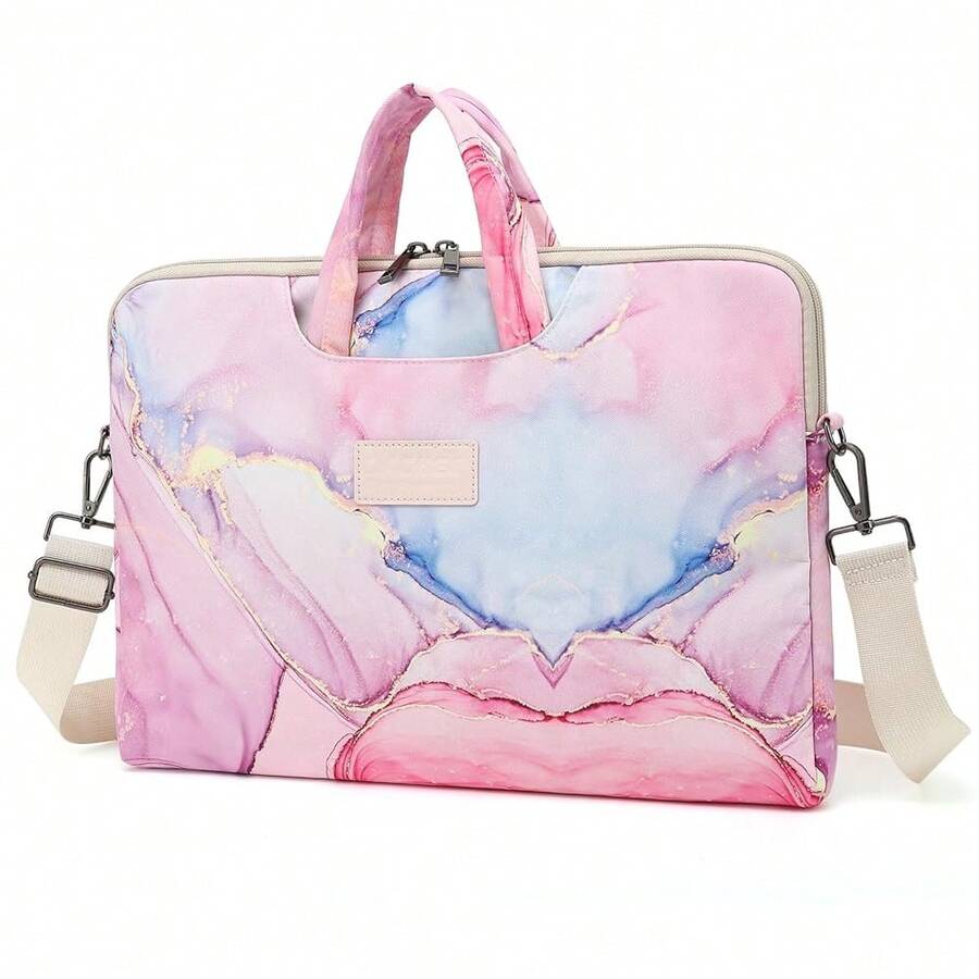 DACHEE Laptop Shoulder Bag For 15 Inch/15.6 Inch Pro - PinkMarbleShoulder15inch156inch - View 1