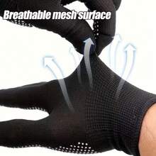 10/20/30 Pairs Adhesive Coated Nylon Gloves, Anti-Slip Shock Absorbing Work Gloves, Suitable For Outdoor Cycling, Camping, Fishing, Outdoor Activities Hand Protection - Multicolor - View 7