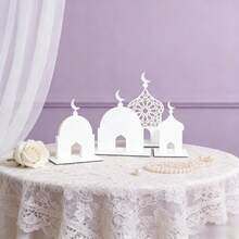 3 قطع من تماثيل القلعة البيضاء ثلاثية الأبعاد، ديكورات فنية منزلية لزخرفة المكتب في مناسبات رمضان الثقافية والاحتفالات بالقمر - زينة من 3 قطع - مشاهدة 7