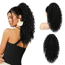 18 Inch Wavy Curly Ponytail Clip-In Hair Extensions, Natural Soft Synthetic Ponytail Hair Piece For Women - Multicolor - View 11