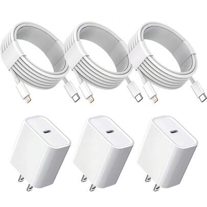 30W PD 快充墙式适配器 + 200厘米高效数据传输快充线，兼容 14 Pro Max/14 Pro/14 Plus/14/13/12/11/XS/XR/8/7/6、iPad 系列