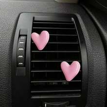 Conjunto de 2 clipes decorativos em formato de coração para saída de ar do carro, acessórios para interior do veículo. - A - Ver 1