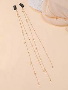 2pcs/Set Girls' Star & Moon Chain Hair Clips & Barrettes Hair Accessories Set - Multicolor - View 3