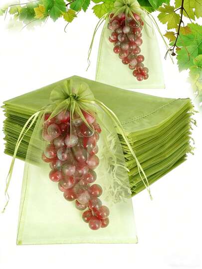 50pcs Reusable Drawstring Mesh Bags, Multi-Color Fruit & Vegetable Protection Bags Suitable For Gardening, Anti-Insect For Grapes, Apples, Pomelos, Applicable For Fruit Orchard Protection, Small Drawstring Fruit Protection Bags, Suitable For Fruit Anti-Insect, Also Applicable For Easter Gifts, Party Favors, Wedding Gifts, Etc.