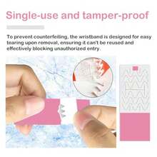 300 Pcs Waterproof Neon Paper Wristbands For Events In Pink Vibrant Adhesive Tamper-Proof ID Bands For Parties Concerts Hospital VIP Identification - Pink - View 7