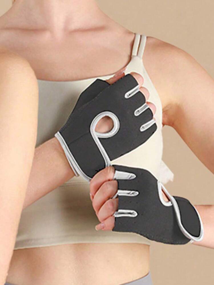 1 Pair Unisex Fingerless Bike Gloves, Professional Breathable Backhand Open Non-Slip Silicone Pad Suitable For Cycling/Gym/Strength Training, Sports Gloves, Valentine's Day Gift - Multicolor - View 19