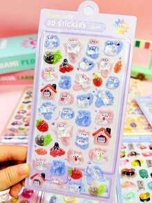 Bộ sticker dán trang trí sổ tay rời, sticker hoạt hình anime phong cách Nhật Bản, sticker trang trí tự làm có thể tái sử dụng, sticker tương tác cho trẻ em, sticker trang trí hàng ngày, sticker trang trí tiệc. - Nhiều màu - Xem 7