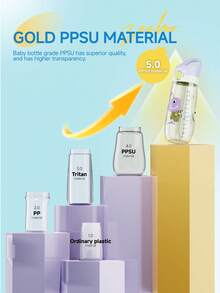 Zeehoo. 儿童水瓶，PPSU材质，双盖设计（吸管/直饮），多重防漏功能，耐热，轻便防摔，无异味，可爱怪兽图案 - 粉色 - 查看 11