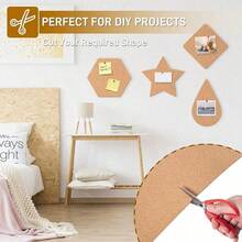 1 pieza Estera de corcho autoadhesiva, hoja de madera compuesta natural marrón de 1-3 mm de grosor, tablero de anuncios colgante, tablero de visión de mensajes, decoración de pared para el hogar, la escuela y la oficina, material de manualidades y artesanía DIY, almohadilla protectora antideslizante y antirayones para estantes y muebles - Multicolor - Ver 8