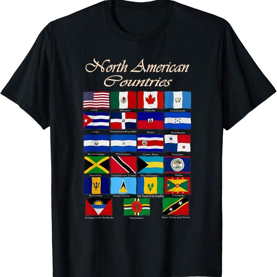Camiseta con banderas de países del norte - Negro 2 - Ver 1