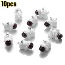 4Amazonia 5/10个混合动物树脂吊坠珠子，包括小鸡、乌龟、小猪、刺猬等造型，可用于制作珠宝首饰、DIY手工项链。 - 彩色 - 查看 20